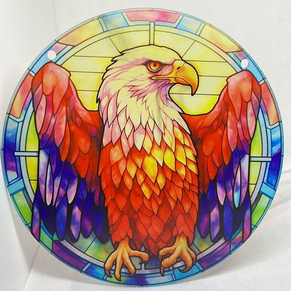 Acrylic Suncatcher Eagle Bird Faux Stained Glass Home Office Decorative Gift New